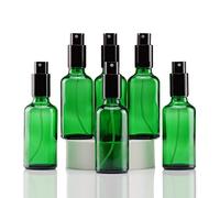 YIZHAO Flacon Spray Vide 50ml, Vert Bouteille Spray Verre, avec Brouillard de Pulverisateur Fine, pour Huiles Essentielles, Aromathérapie, Parfums, Nettoyage, Voyage, Pharmacie - 6Pcs