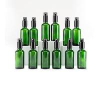 YIZHAO Flacon Spray Vide 50ml, Vert Bouteille Spray Verre, avec Brouillard de Pulverisateur Fine, pour Huiles Essentielles, Aromathérapie, Parfums, Nettoyage, Voyage, Pharmacie - 12Pcs