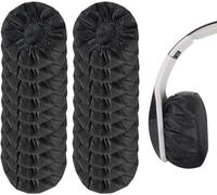 Yizhet 100 Pièces Hygiénique Couvre-Oreillettes Jetables Couvre-Oreillettes pour Casque pour la Plupart des Écouteurs avec Coussinets de 10 à 12 cm (Noir)