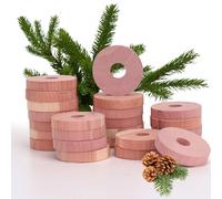 Yizhet Anneaux en Bois de Cèdre, Protection Naturelle Contre Les Mites, 100% Naturel, Défense Excellente pour Garde-Robe (Rond, Lot de 48)