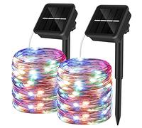 Yizhet Catena Luminosa Solare da Esterno 10m 100 LED Luci da Giardino Solari in Filo di Rame Luci Stringa Solari 8 Modalità, Decorative per Festa, Giardino, Matrimonio(2 Pezzi, Multicolore)