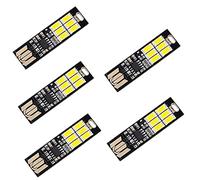 Yizhet Global 5 lumières LED USB pour Les claviers d'ordinateur Portable, Super Lumineuse avec 6 LED et Une Touche variateur pour Ajuster la lumière, à accrocher au Porte-clés (Blanc Froid)
