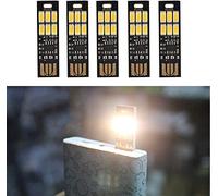 Yizhet Global 5 lumières LED USB pour Les claviers d'ordinateur Portable, Super Lumineuse avec 6 LED et Une Touche variateur pour Ajuster la lumière, à accrocher au Porte-clés (Blanc Chaud)