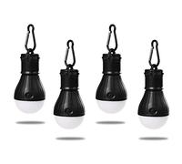 Yizhet Lanterne de Camping LED, Lot de 4, Noir | 3 Modes, Étanche, Portable, Magnétique, Pour Camping, Randonnée, Pêche & Urgence