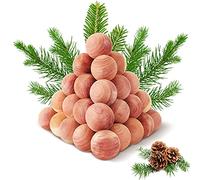 Yizhet Lot de 40 Boules en Bois de Cèdre Antimites, Cèdre Rouge d'Amérique Bois de Cèdre de Boule de Cèdre pour Armoire Tiroir, Répulsifs à Mites de Vêtements