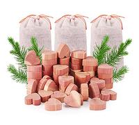 Yizhet Lot de 53 Boules en Bois de Cèdre Anti Mites Textiles Naturel, Anti Mites Vêtements, 50 Cœurs Antimites, 3 Sachets de Cèdre, Naturelle Contre Les Mites pour Armoires de Rangement, Penderie