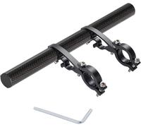 Yizhet Rallonge de guidon de vélo, 30 cm, barre d'extension pour guidon 22,2 mm, 25,4 mm, 31,8 mm, fibre de carbone, avec pinces doubles pour support lumières, téléphone, GPS, compteur de vitesse