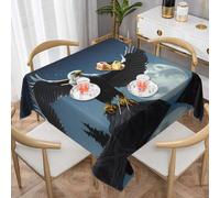 Yizhiyz Nappe carrée Eagle Under The Stars - 140 cm - Imperméable, résistante à l'huile et durable, adaptée pour les réunions de famille, la décoration de restaurant.