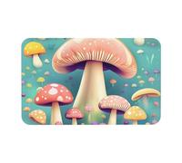 Yizhiyz Pretty Little Mushrooms Tapis en terre de diatomée 50 x 80 cm, absorbant, séchage rapide, résistant à l'usure, convient pour salle de bain et cuisine.