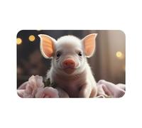 Yizhiyz Tapis de terre de diatomée mignon jeune cochon 50 x 80 cm, absorbant, séchage rapide, résistant à l'usure, adapté pour salle de bain et cuisine.