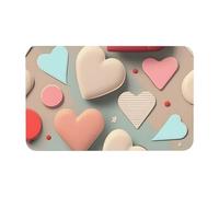 Yizhiyz Tapis de terre de diatomées à motif d'amour 50 x 80 cm, absorbant, séchage rapide, résistant à l'usure, adapté pour salle de bain et cuisine.