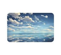 Yizhiyz Tapis de terre de diatomées White Clouds Over The Sea de 50 x 80 cm, absorbant, séchage rapide, résistant à l'usure, convient pour salle de bain et cuisine.