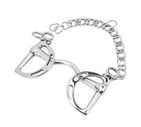Yiziecce D Ring Snaffle Bit pour Embouchure en Acier Inoxydable avec Chaîne pour Bouche de Cheval de 135 mm Design Durable et Confortable Contrôle Lisse et Doux pour Entraînement