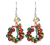 YIZISECCE 2pcs Pet Bird Parrot Bell Ring Garland Toy Toy Christmas Birdcage Couronne de décore