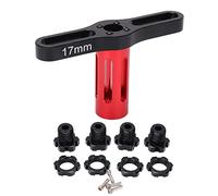 YIZISECCE 4 Set 17MM Hex Nuts Splined Moyeux de Roue pour Traxxas 5353X, pour EREVO Sommet 1/10 RC Voiture, Heavy Duty Roue Adaptateurs, CNC Usiné En Alliage D'aluminium, (Noir)