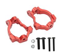 Yizisecce aluminium c Hubs, pour losi lasernut u4, ténacité 1/10 hors route des véhicules, 2 pcs de porte-fuseau, mise à niveau de l'essieu arrière avant, cheminée de direction (Rouge)