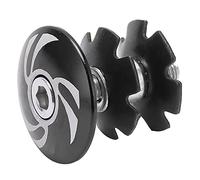 YIZISECCE Capuchon supérieur de casque de vélo, pour capuchon de tige d'écrou étoile en alliage d'aluminium, pour accessoire de vélo de route VTT, conception légère et durable, (Noir)