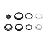 YIZISECCE Casque de vélo en alliage d'aluminium pour tournesol en acier, structure à double roulement, rotation, convient à une fourche de 44 mm et un tube de 56 mm, léger, haute (Noir)