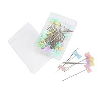 Yizisecce coudre des broches droites, pour la courtepointe et les patchworks, 50pcs colorés de bricolage épingles, outil de couture polyvalent, aiguilles durables et pointues (noeud papillon)