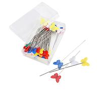 Yizisecce coudre des broches droites, pour la courtepointe et les patchworks, 50pcs colorés de bricolage épingles, outil de couture polyvalent, aiguilles durables et pointues (Papillons)