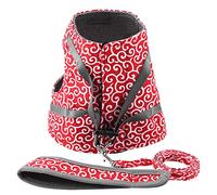 Yizisecce Escape Proof Harness pour Les Chats, Gilet à Mailles Doux rembourrée avec Laisse réglable, équipement de randonnée sécurisé, Ajustement Confortable pour Les Aventures en (Rouge)