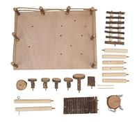 YIZISECCE Hamster en Bois Vivant système d'escalade Hamster Wood Playground Set pour Les Petits Animaux de Compagnie