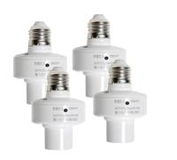 YIZISECCE Lot de 4 adaptateurs d'ampoule Smart Light Socket WiFi - Contrôle vocal Smart Home - E27 - Fonction minuterie et contrôle de groupe - Installation facile (4 paquets)