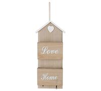 YIZISECCE Organiseur de courrier mural en bois de pin pour entrée de maison avec crochet en bronze, trieur de courrier efficace, porte-clés, rangement de journaux, décoration de (Boîte d'insertion