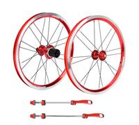 YIZISECCE Paire de roues de vélo de 16 pouces, pour vélos pliants et vélos BMX, roues complètes avec coussinets de pneu, dégagement rapide, haute résistance, roulements scellés,