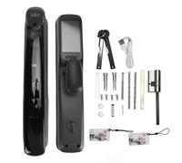 YIZISECCE Porte Smart Lock 9 façons de déverrouiller la sonnette de porte rappeler une alarme anti-proue Batterie basse rappel en aluminium en alliage de porte alliage Lock pour la villa