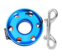 YIZISECCE pour Bobine de plongée sous-Marine, Bobine de Doigt en Acier Inoxydable avec Ligne d'orange Fluorescente, pour équipement de plongée, Accessoire de plongée sous-Marine (50m)