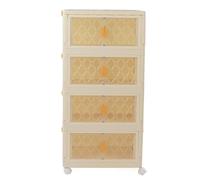YIZISECCE pour de Grands bacs de Rangement, Portes à Double Ouverture, boîte d'organisateur en Plastique Pliable pour Le Salon, empilable avec Les couvercles, Roues pour Les (4 Couches)
