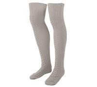 YIZISECCE pour les chauffeurs de tube à jambe chaude en tricot à tricot, bassages de bottes de cuisse d'hiver (Gris)