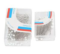 Yizisecce, pour les épingles à tête à billes de couture, pour l'artisanat de bricolage, pour la couture de tissu, 2 broches consécutives, pointes de balle haute visibilité, (Blanc)