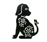 YIZITU 1/2 pièces en métal pour décoration de jardin en forme de chien noir silhouettes de chien pour extérieur sculpture d'animaux décorations animaux piquets de jardin