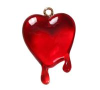 YIZITU Accessoires populaires en acrylique en forme de goutte de sang - Pendentifs en forme de cœur - Fait à la main - Pour la fabrication de bijoux