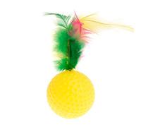 YIZITU Balle couineuse colorée pour chat avec plumes - Jouet interactif à mâcher - Cadeaux chat - Jouet pour chat - Pour l'entraînement en plein air pour les lits de chat pour l'intérieur
