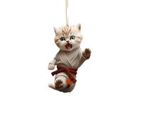 YIZITU Belle Kungfu Cats Keychain 2D Pendant Animal Charm PRENDANT pour Backpacks Cade