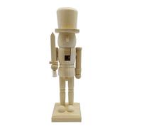 YIZITU Casse-Noisette De Noël en Bois Coloriage Inachevé Ornement De Noël Marionnette Non Peinte Soldats du Roi Artisanat Figurine en Bois
