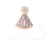 YIZITU Chapeau de premier anniversaire pour bébé fille garçon confortable en feutre pour fête prénatale Excellent couvre-chef accessoires photo pour un jour spécial
