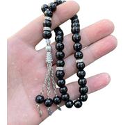 YIZITU Chapelet Tasbih 33 perles en verre fait à la main