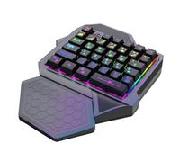 YIZITU Clavier de jeu ergonomique à une main LED 35 touches portable petit clavier de jeu ergonomique pour joueur PC