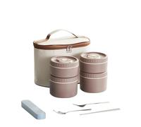 YIZITU Coffret De Préparation Repas Isolé Empilable Conception Électromagnétique en Acier Antirouille avec Sacs Thermiques pour Le Travail À L'extérieur Récipient Stockage des Aliments