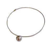 YIZITU Collier élégant avec pendentif en forme de cœur/sphère - Chaîne en os de serpent - Bijoux élégants pour femmes et filles tendance, silver, Comme décrit, Comme décrit.