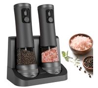 YIZITU Cordless Salt & Pepper Mill Set USB Charging Dock 100ml Spill-Proof ABS Materials 2 Speed Modes LED Power Indicators Modern Kitchens Grinders Tool
