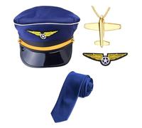 YIZITU Costume de capitaine de compagnie aérienne - Tenue de jeu de rôle - Accessoire de cosplay pour homme et femme - Halloween