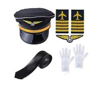 YIZITU Costume de capitaine de compagnie aérienne - Tenue de jeu de rôle - Accessoire de cosplay pour homme et femme - Halloween