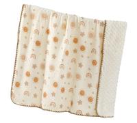 YIZITU Couverture D'emmaillotage Légère Et Respirante pour Bébé avec en Polaire À Pois Literie Coton Double Couche pour Chambre d'enfant Couverture Essentielle Polaire De Coton
