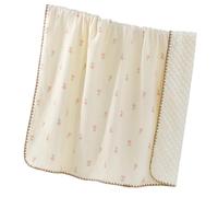 YIZITU Couverture D'emmaillotage Légère Et Respirante pour Bébé avec en Polaire À Pois Literie Coton Double Couche pour Chambre d'enfant Couverture Essentielle Polaire De Coton