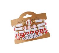 YIZITU De Perles De Sport Créatif sur Le Thème du Football Et du Softball Conception Élastique Réglable pour Un De Actif De Bijoux Polyvalent pour Les Fans De Sport